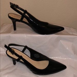 Nine West Black Strap Heels